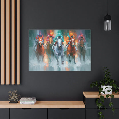 Tableau chevaux de course modernes - cinq champions