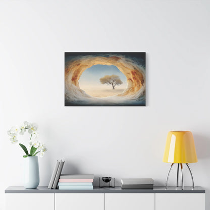 Tableau Grotte zen format horizontal grand pan de mur