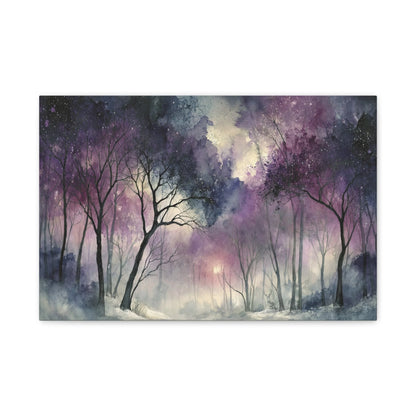 Tableau Forêt Violette - Bois Magique Nocturne
