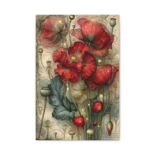 Tableau Coquelicots Vintage - Planche Botanique Ancienne