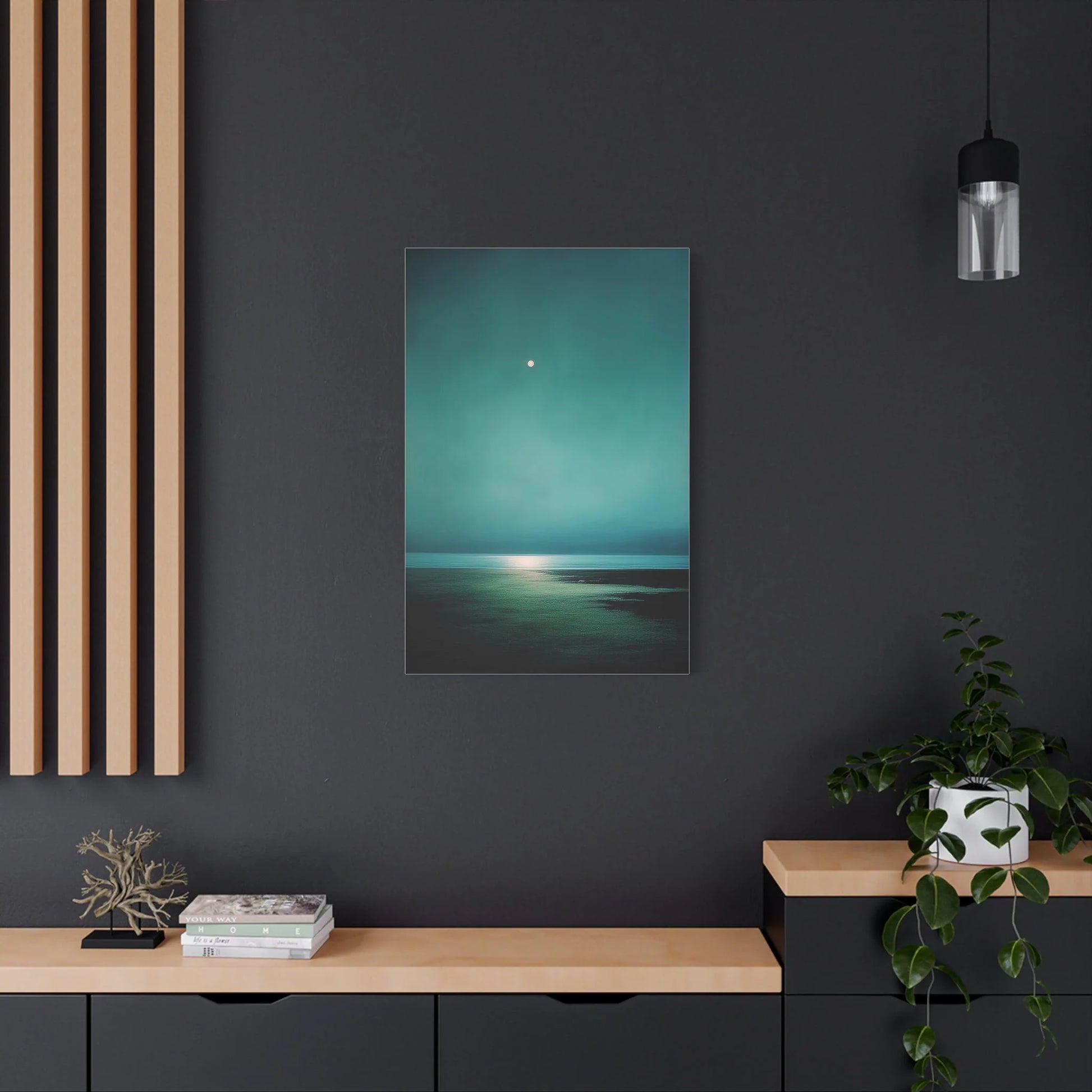Tableau Clair de lune vert sauge espace de transition