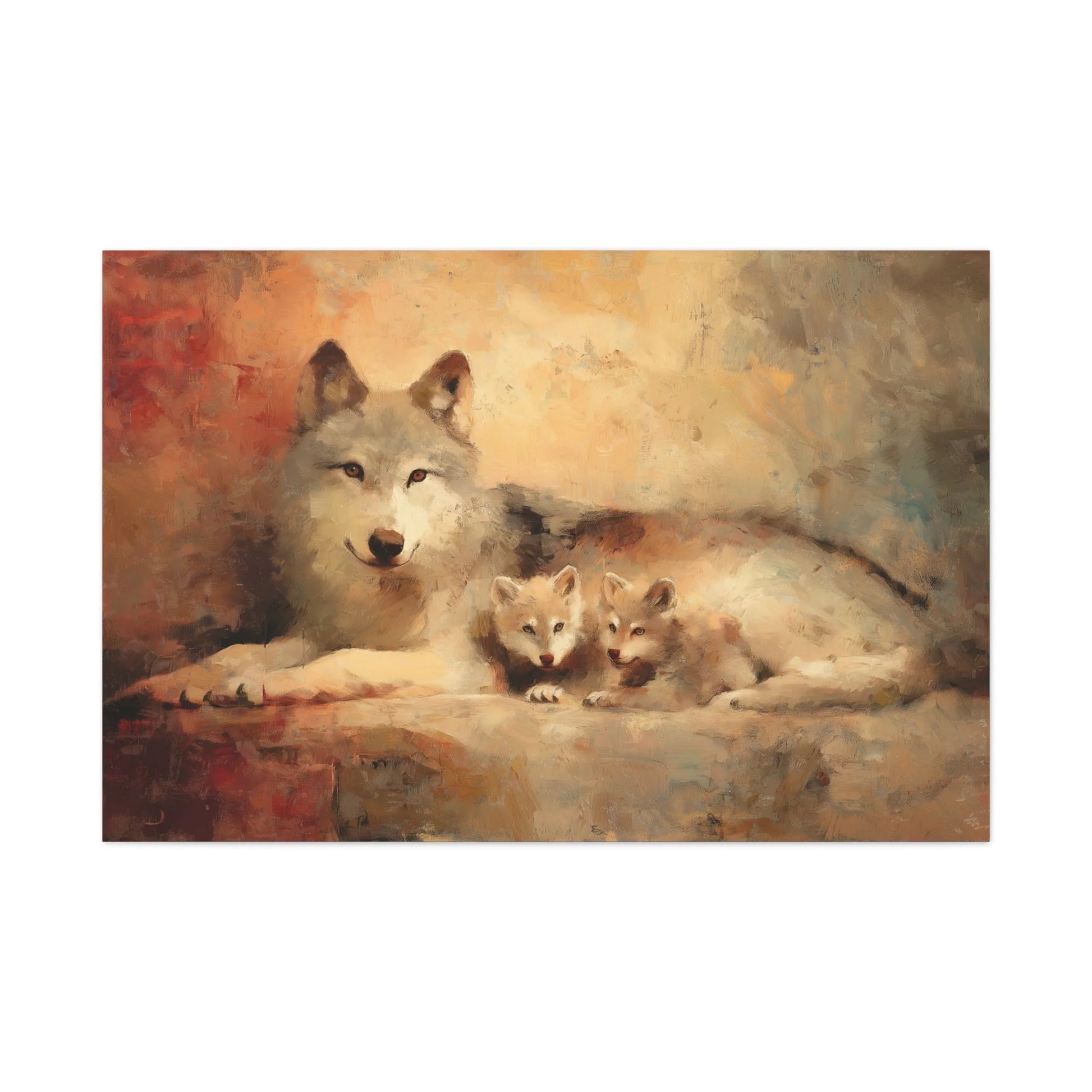 Tableau Louve et Louveteaux - Tendresse Maternelle - mise en scène entrée moderne