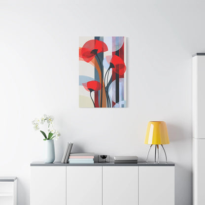 Tableau Coquelicot Minimaliste - Design Scandinave - ambiance loft haut de plafond