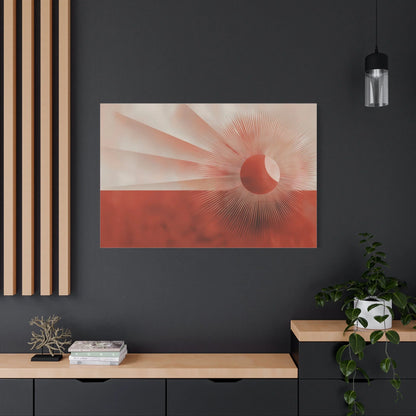 Tableau Art Déco Éventail Terracotta - Rayons d'Or — Art Virtuoso