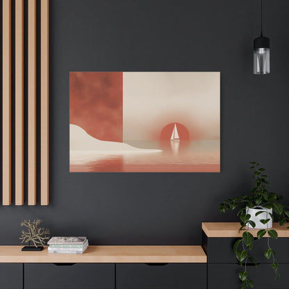 Tableau Horizon Marin Terracotta - Cap au Soleil — Art Virtuoso