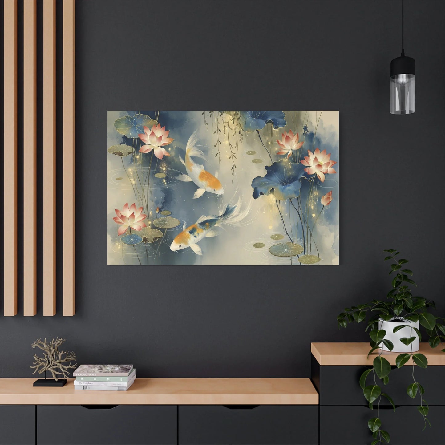 Tableau Carpes Koï Zen - Danse dans l'Étang — Art Virtuoso