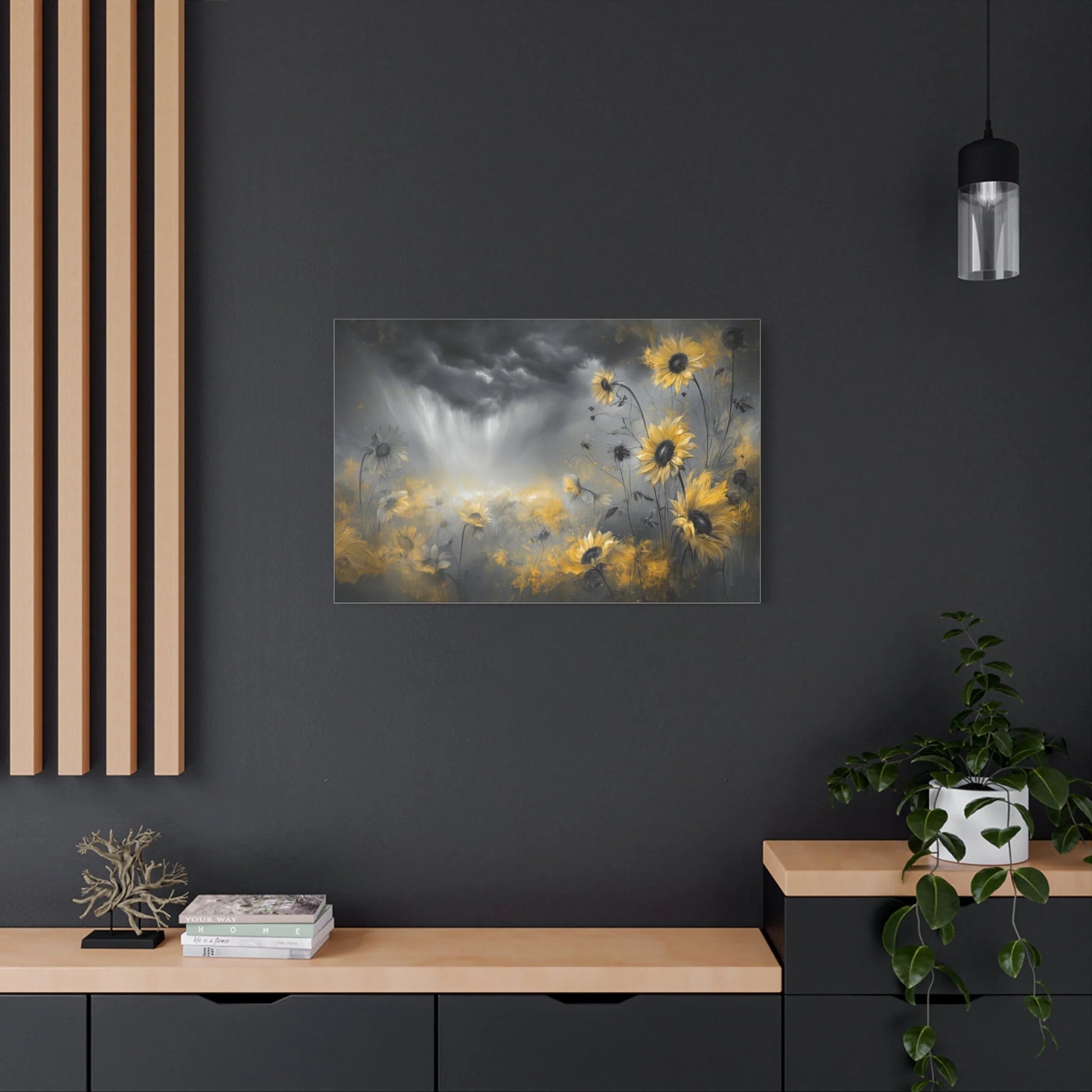 Tableau Tournesols atmosphère solaire dramatique
