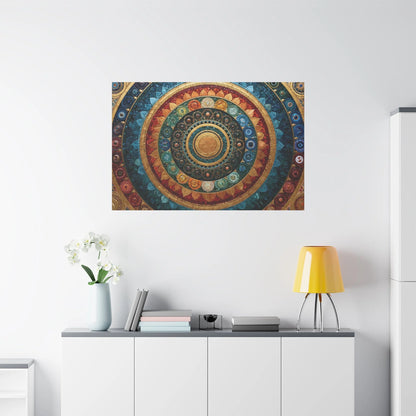 Tableau en Mosaïque Mandala Chakras - Roue Intérieure - vue mur grande hauteur
