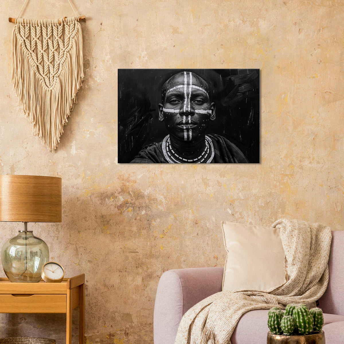 Tableau Africain Noir et Blanc - Traditions Tribales  Art Virtuoso