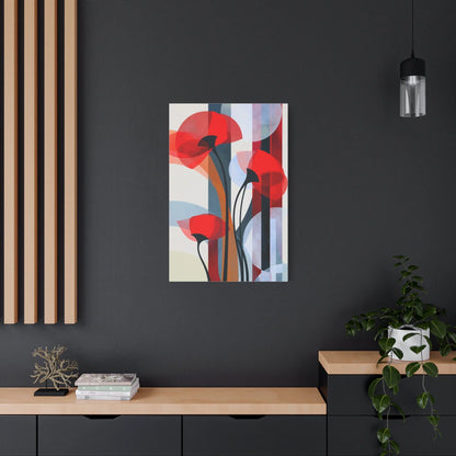 Tableau Coquelicot Minimaliste - Design Scandinave - format XXL pièce de réception