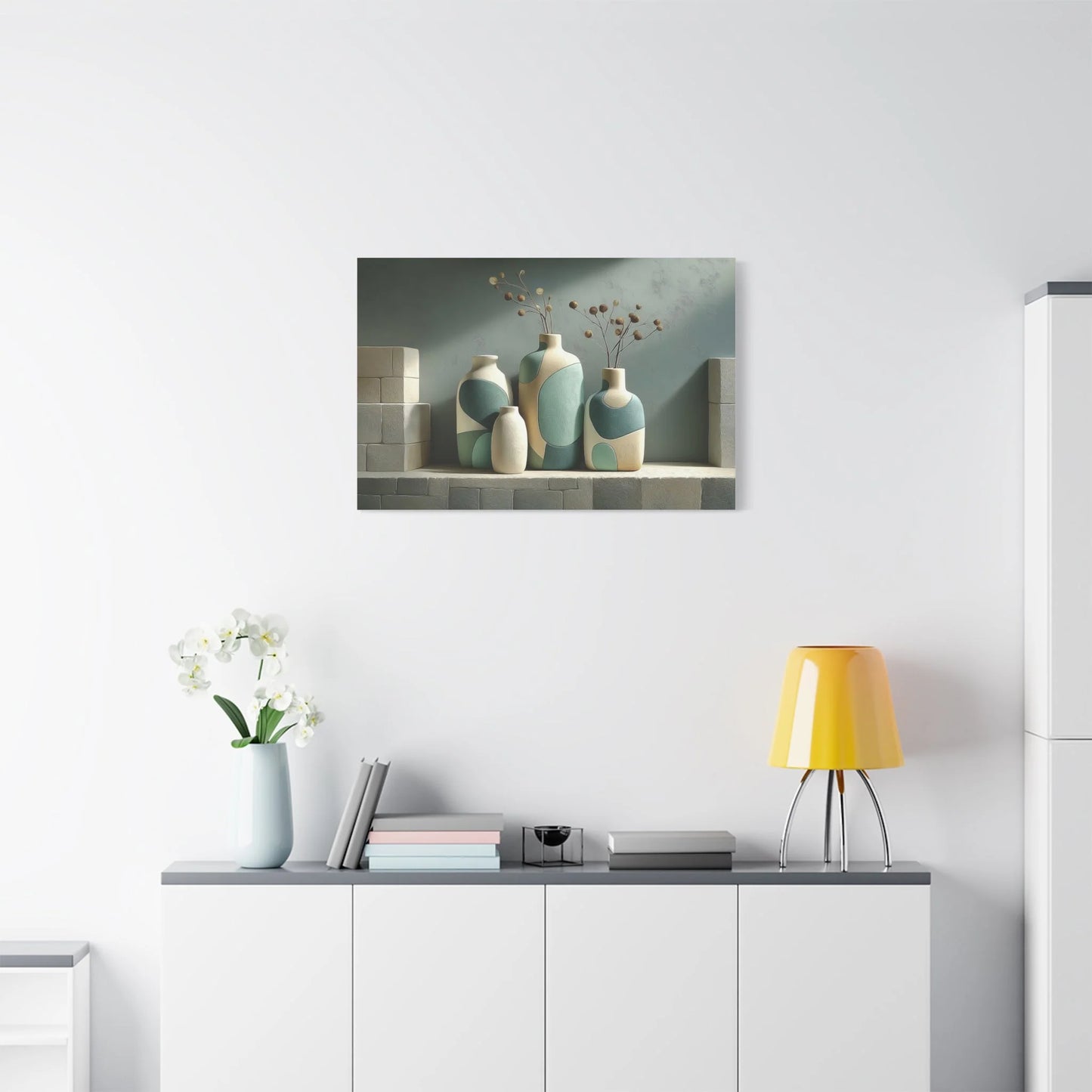 Tableau Tableau décoration vert sauge ambiance contemporaine