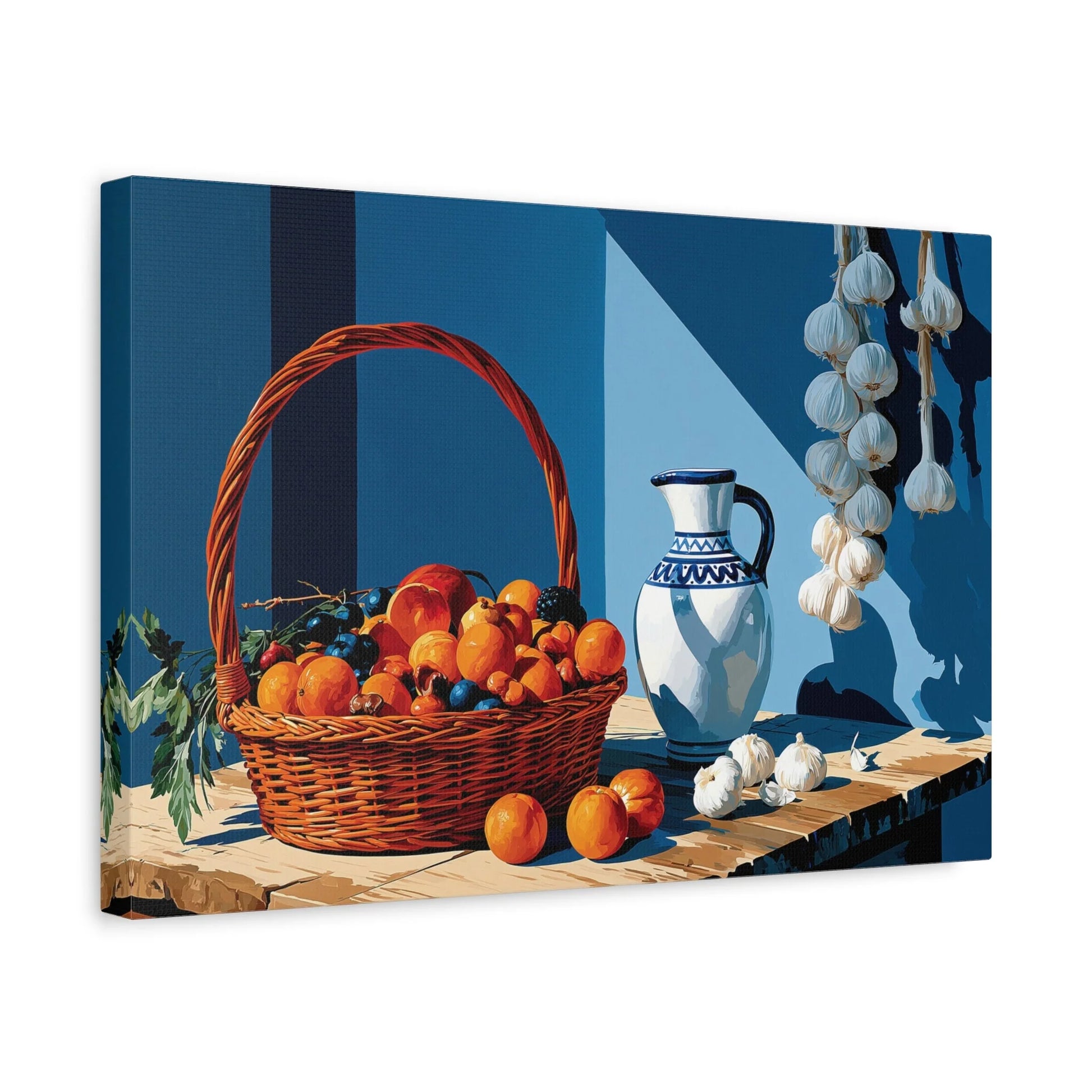 Tableau Nature Morte Panier Fruits et Tête de Mouton - Rusticité Ancienne - ambiance chambre adolescent
