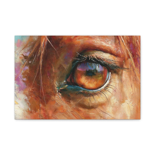 Tableau Œil de Cheval Macro - Iris d'Ambre