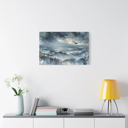 Tableau Gris bleu marine format horizontal grand pan de mur