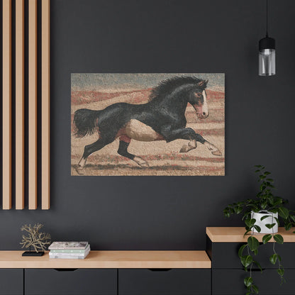 Tableau en Mosaïque Cheval Romain au Galop - Course Antique - mise en scène impact maximal