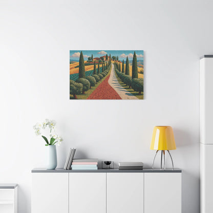 Tableau en Mosaïque Toscane Cyprès - Vignobles de Pierre - ambiance loft haut de plafond