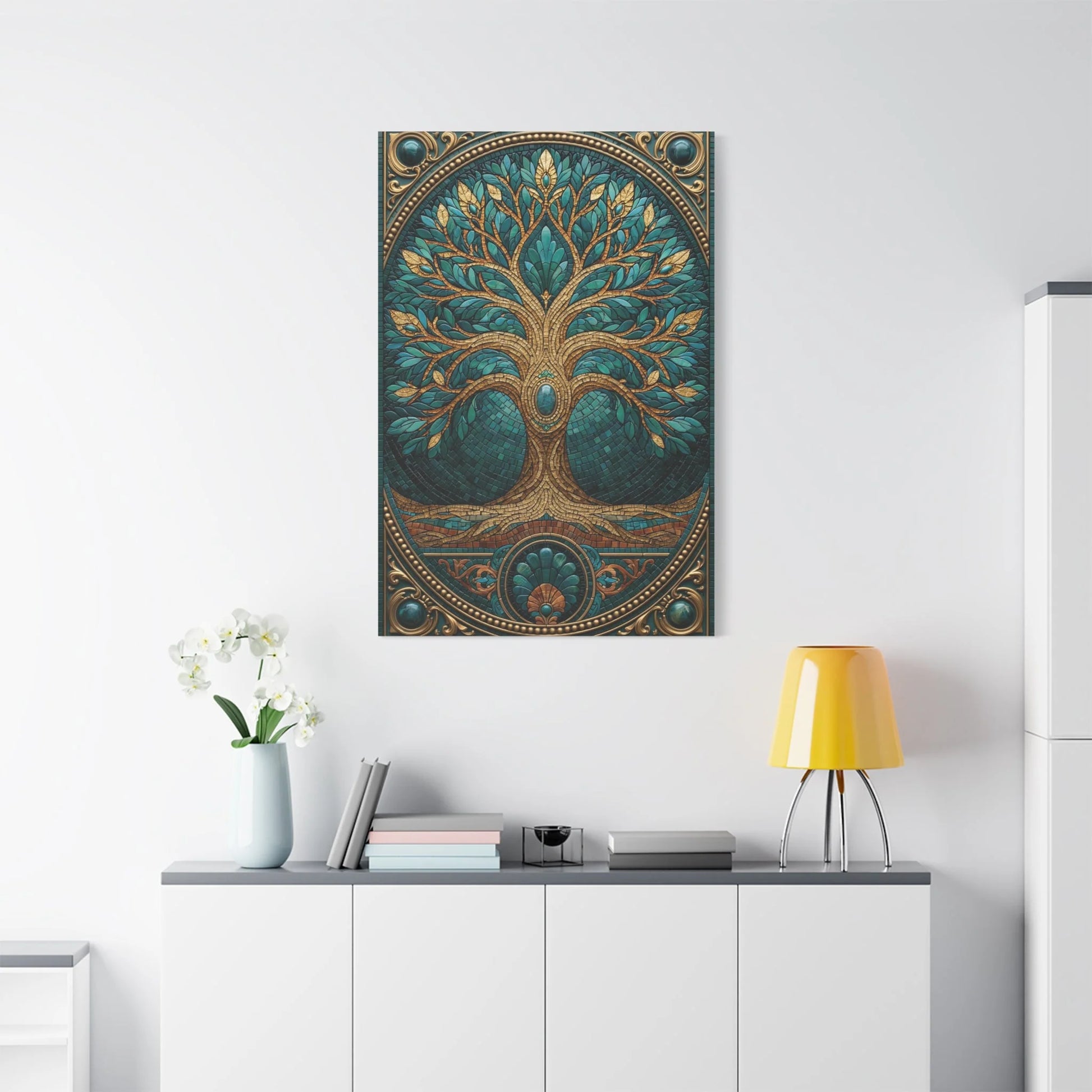 Tableau en Mosaïque Arbre de Vie - Racines Sacrées - vue mur grande hauteur