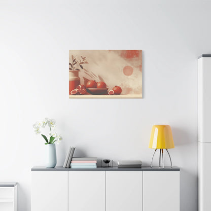 Tableau toile fruits terracotta dans une cuisine toscane