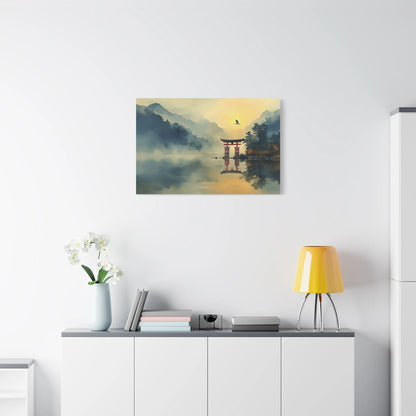 Tableau Tableau torii zen ambiance sumi-e contemporain