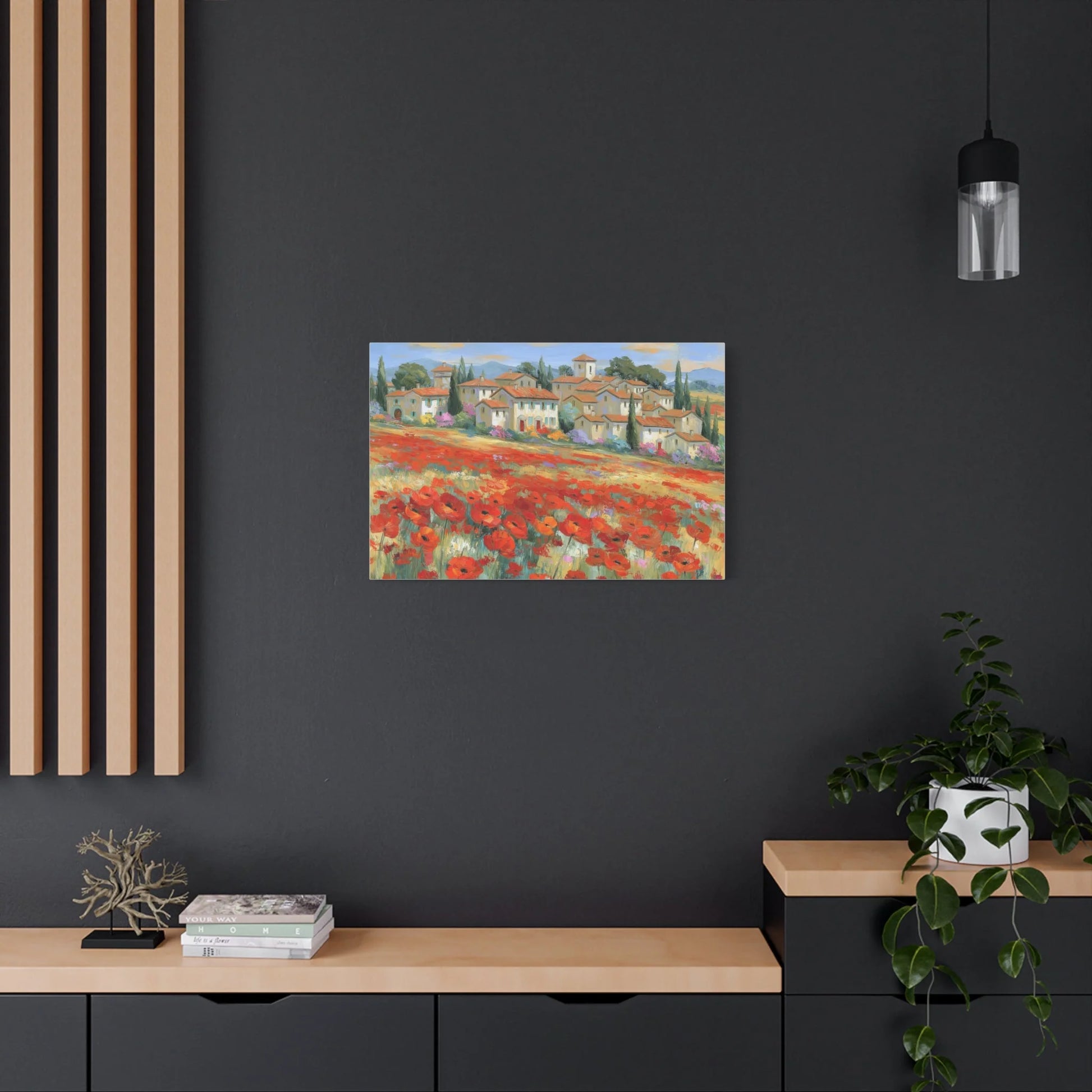 Tableau Coquelicots de Provence - Lumière de Juillet - vue intérieur architecte