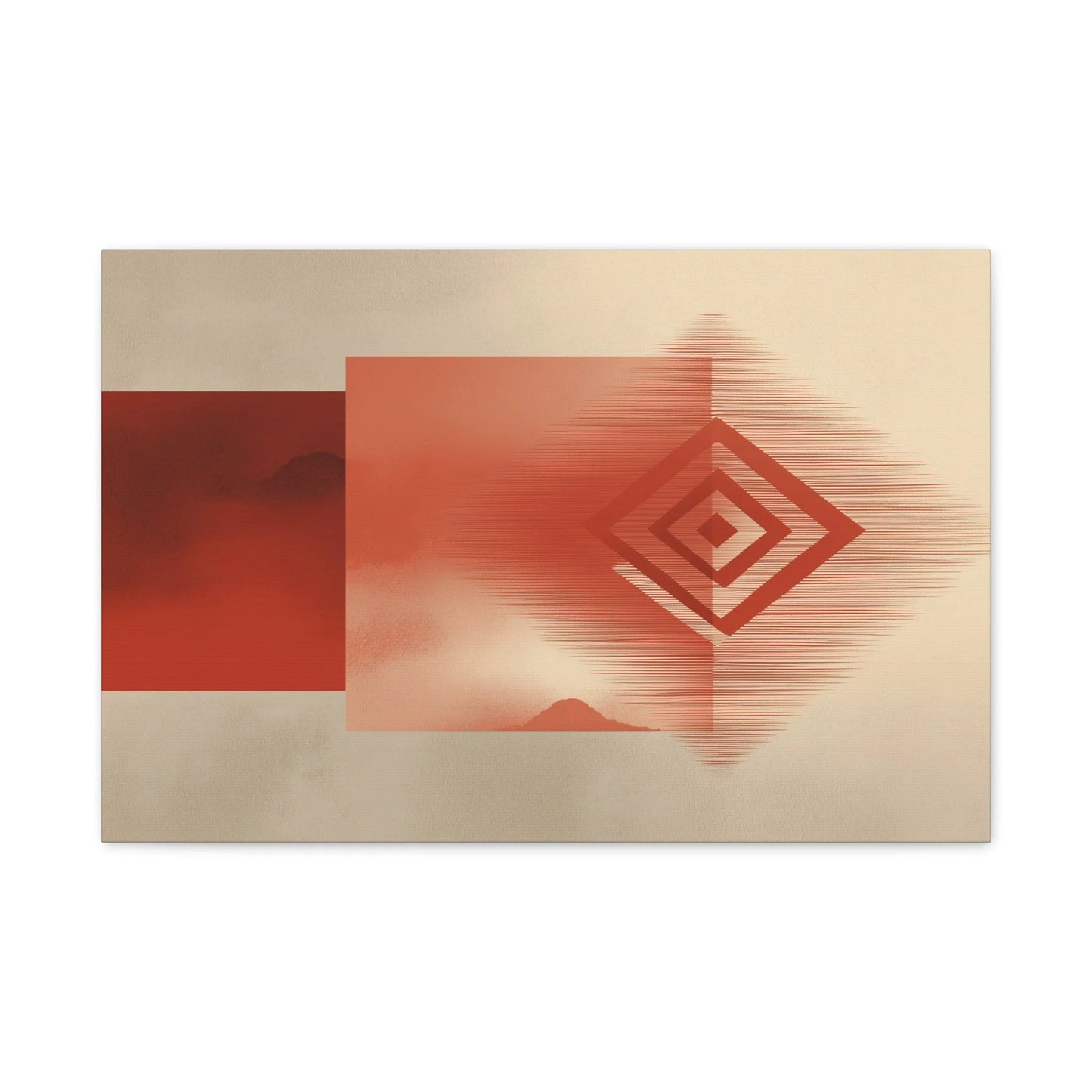 Tableau motif tapis berbère stylisé terracotta — vue principale