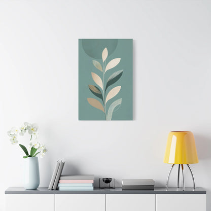 Tableau Minimaliste vert sauge format vertical alcôve