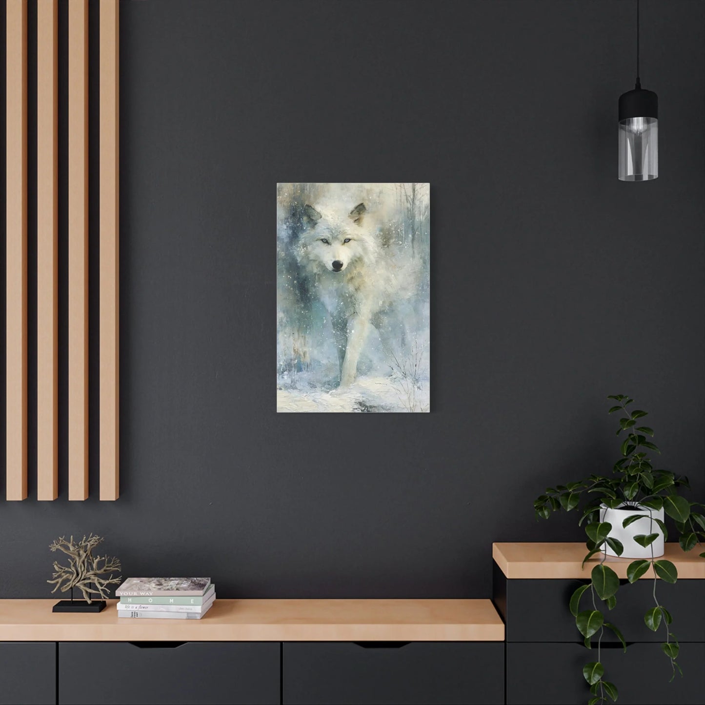Tableau Loup Blanc - Souffle de Neige - vue intérieur architecte