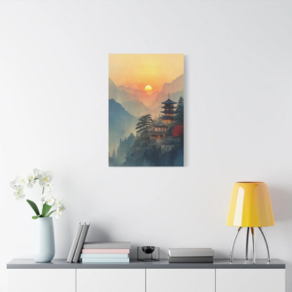 Tableau Pagode zen format vertical alcôve