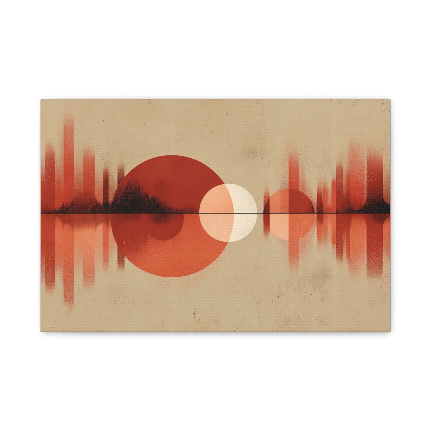 Tableau Horizon Marin Abstrait Terracotta - Éclipse de Sienne