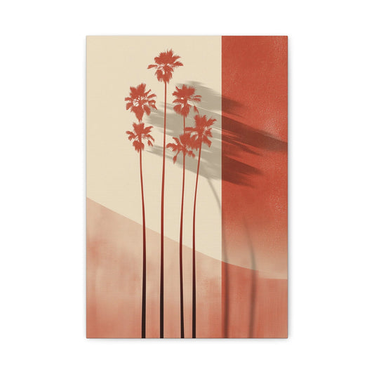 Tableau Palmiers Vertical Terracotta - Quatuor de Palmes