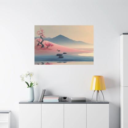Tableau Rose zen dans un salon contemporain