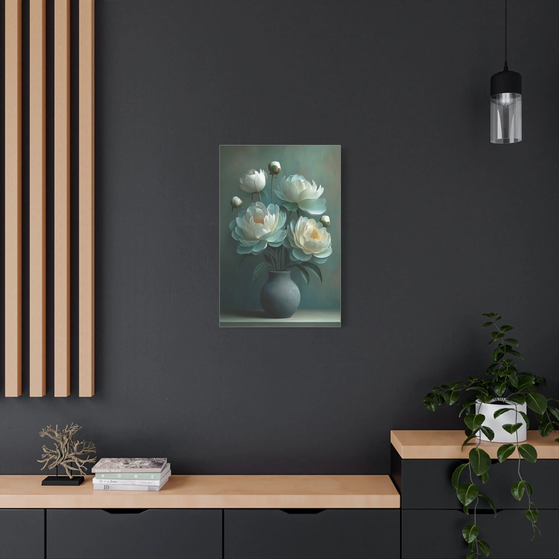 Tableau Pivoines sur toile de coton 470 g/m²