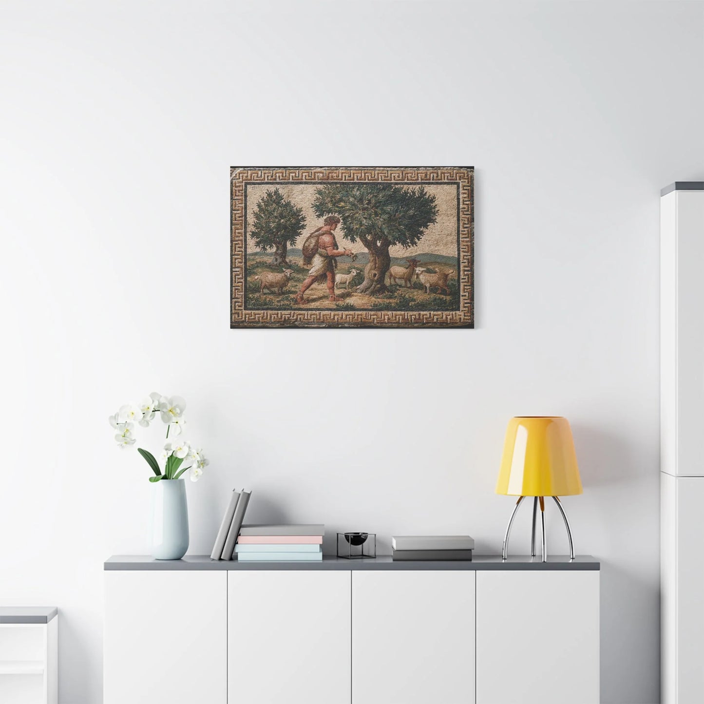 Tableau en Mosaïque Pompéi Pastorale - Mémoire Romaine - ambiance loft haut de plafond