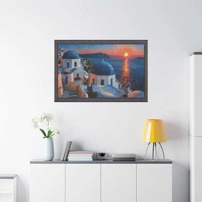 Tableau en Mosaïque Santorini Cyclades - Vestige Égéen - vue mur grande hauteur