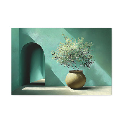 Tableau Terracotta et vert sauge — vue de face