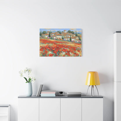 Tableau Coquelicots de Provence - Lumière de Juillet - ambiance loft haut de plafond