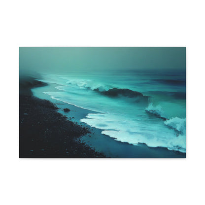 Tableau Mer vert sauge — vue de face