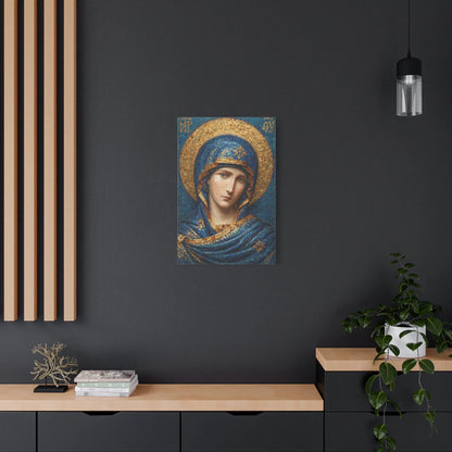 Tableau en Mosaïque Icône Vierge Chrétienne - Silence Doré - vue intérieur architecte
