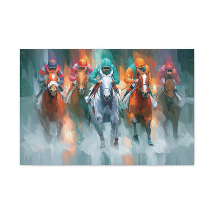 Course hippique colorée - vue principale