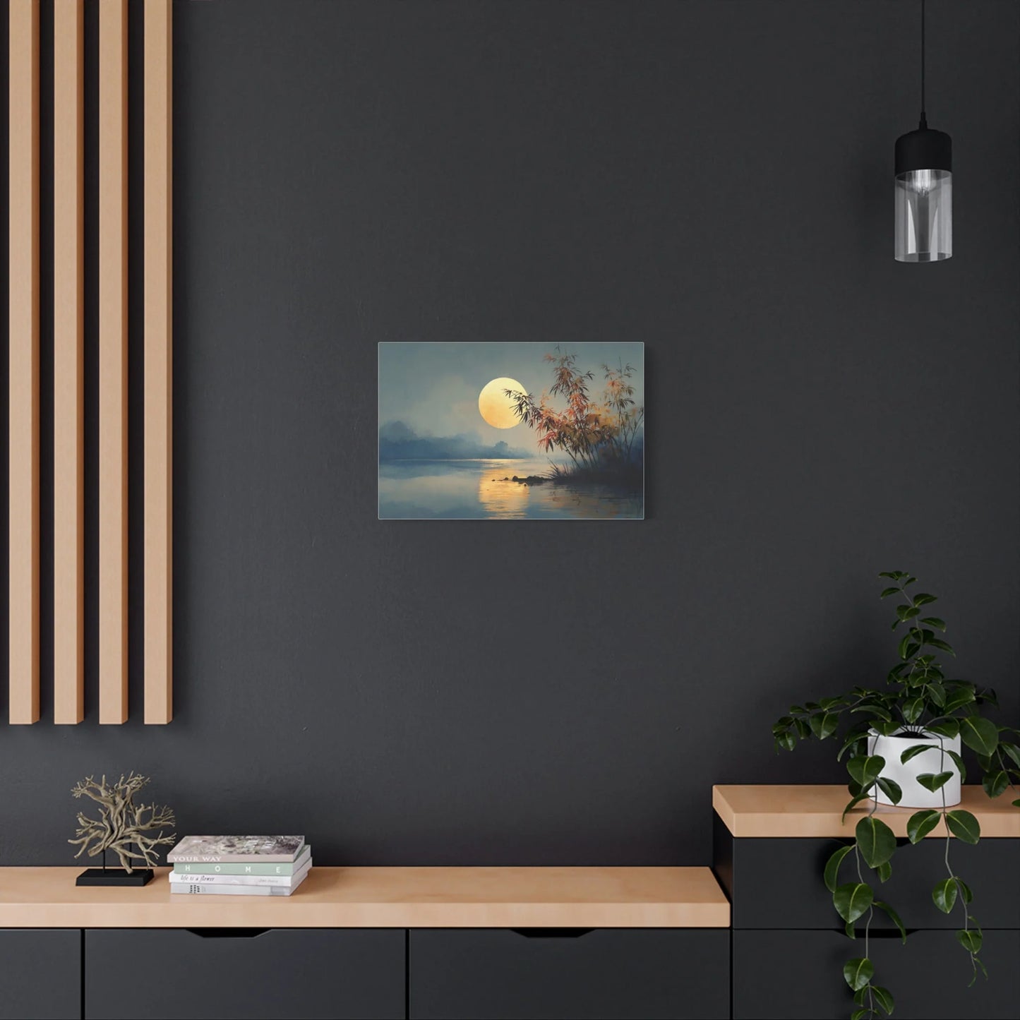 Tableau Détail du reflet doré de la lune