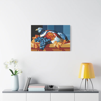 Tableau Nature Morte Perdrix Grappes Gibier - Table de Chasse - grand format salon spacieux