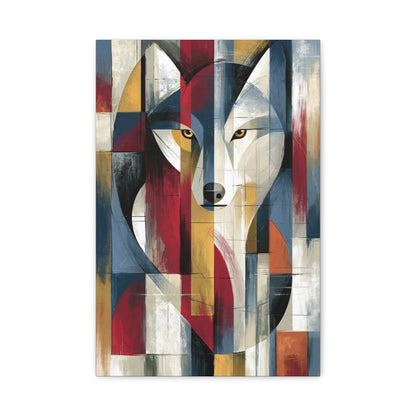 Tableau Loup Cubiste - Éclats Géométriques