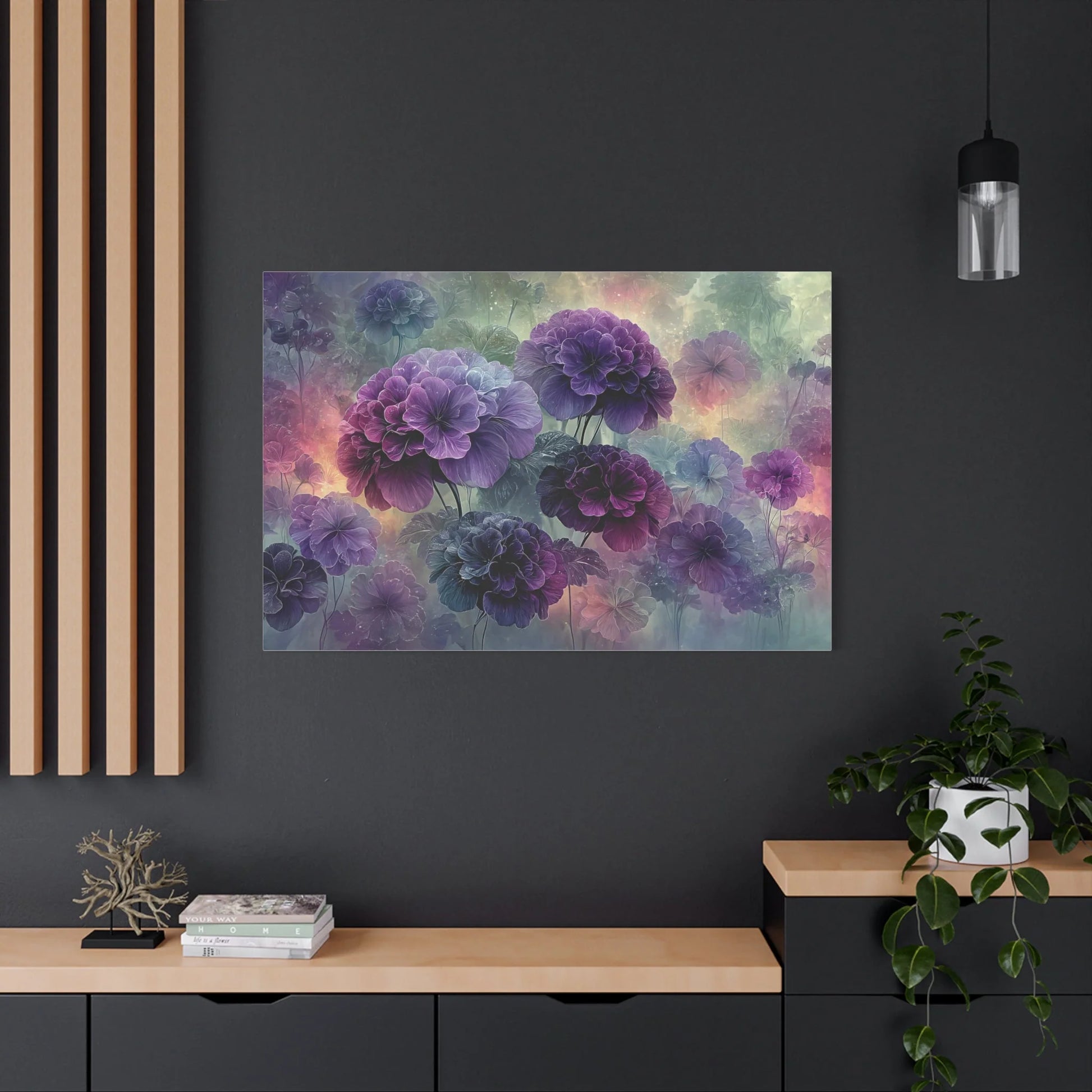 Tableau Hortensia Violet - Bouquet de Soie — Art Virtuoso