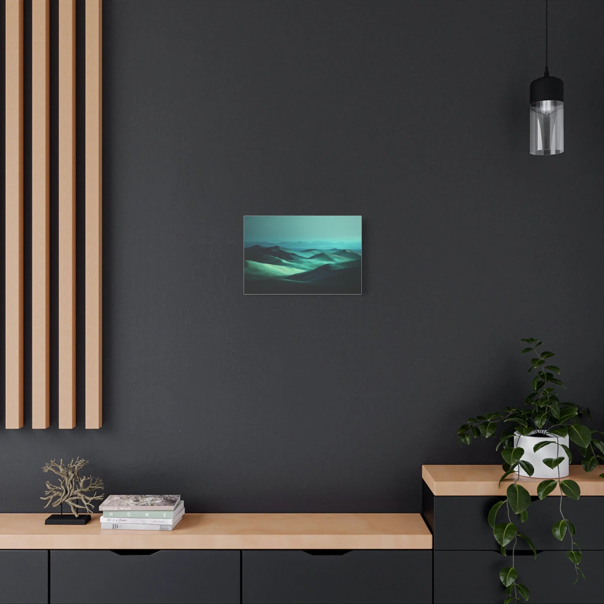 Tableau Dunes vert sauge dans un hall d'accueil