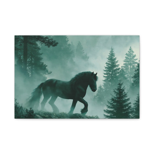 Tableau Cheval Frison - Brume du Sapin