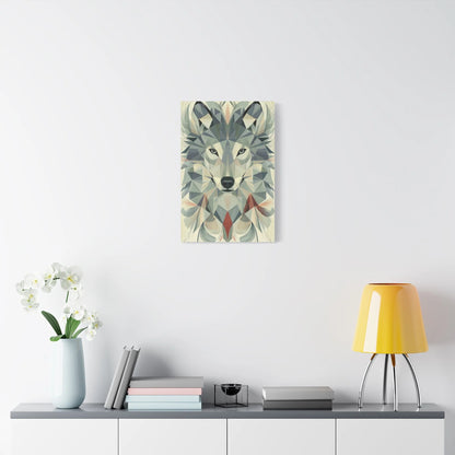 Tableau Loup Low Poly - Minimalisme Scandinave - ambiance chambre adulte