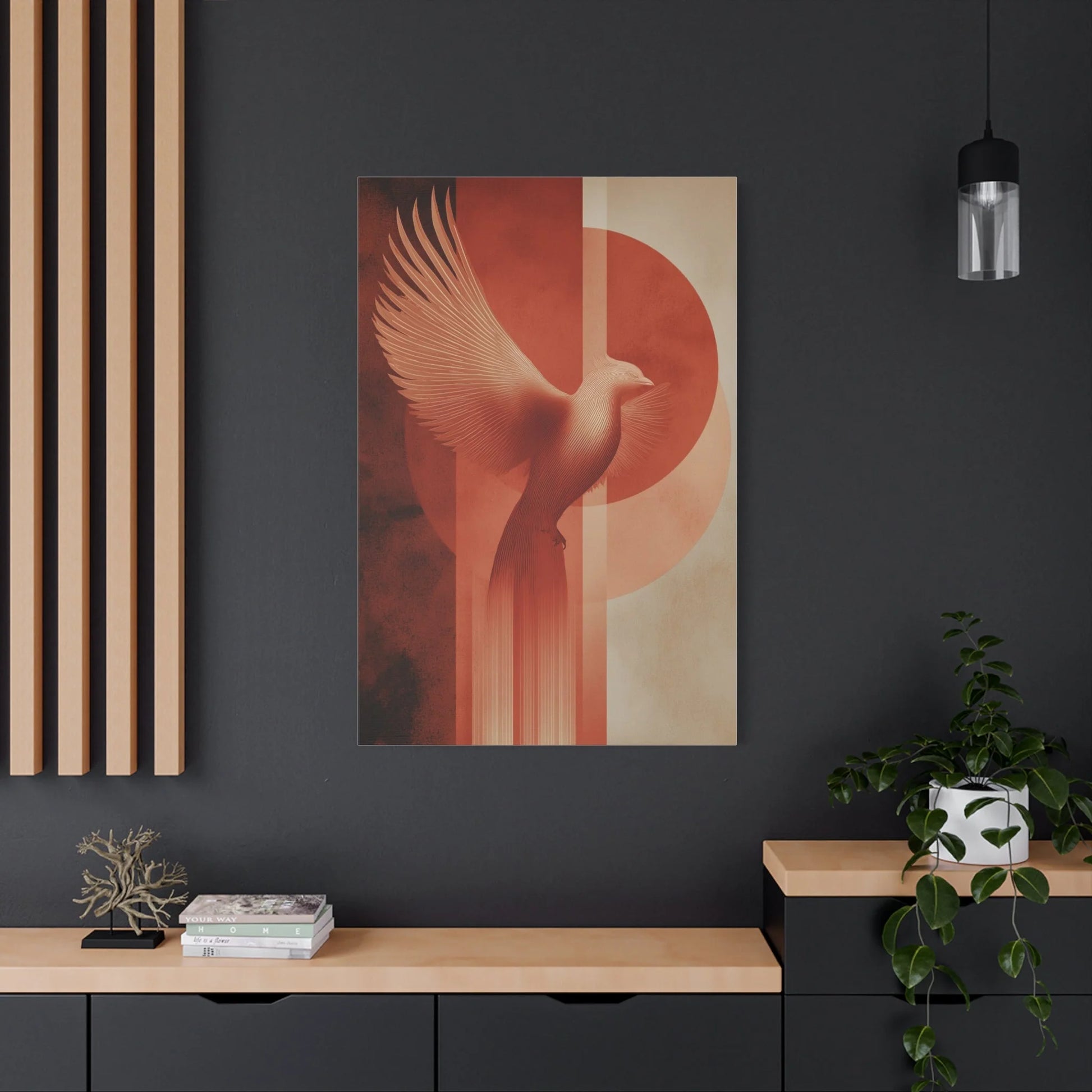 Tableau Phoenix Ascension Terracotta - Envol Vertical — Art Virtuoso