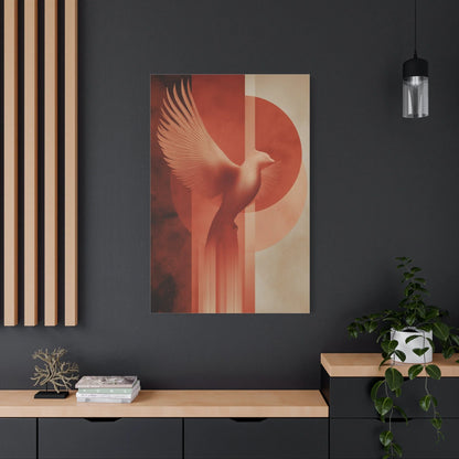Tableau Phoenix Ascension Terracotta - Envol Vertical — Art Virtuoso