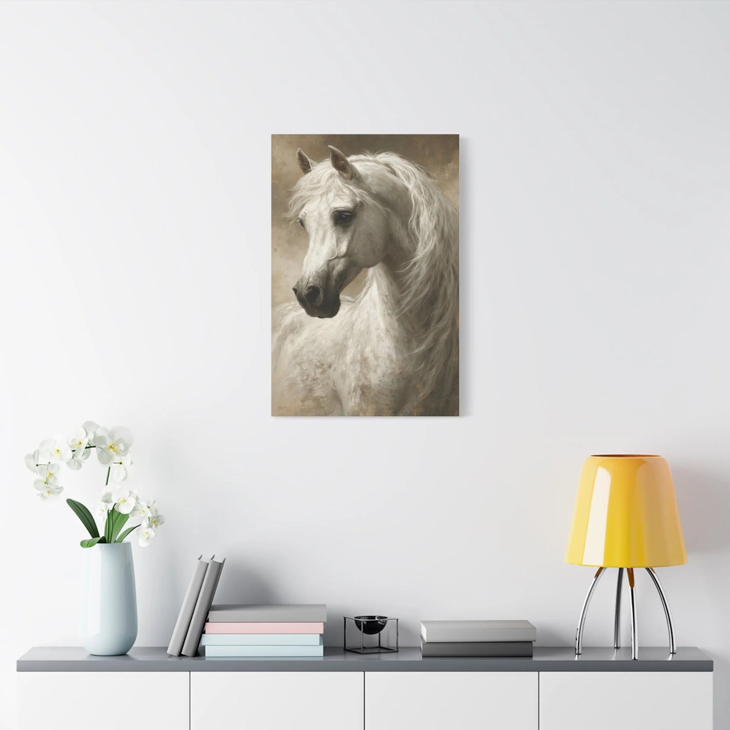 Détail de la crinière ondulée du cheval arabe