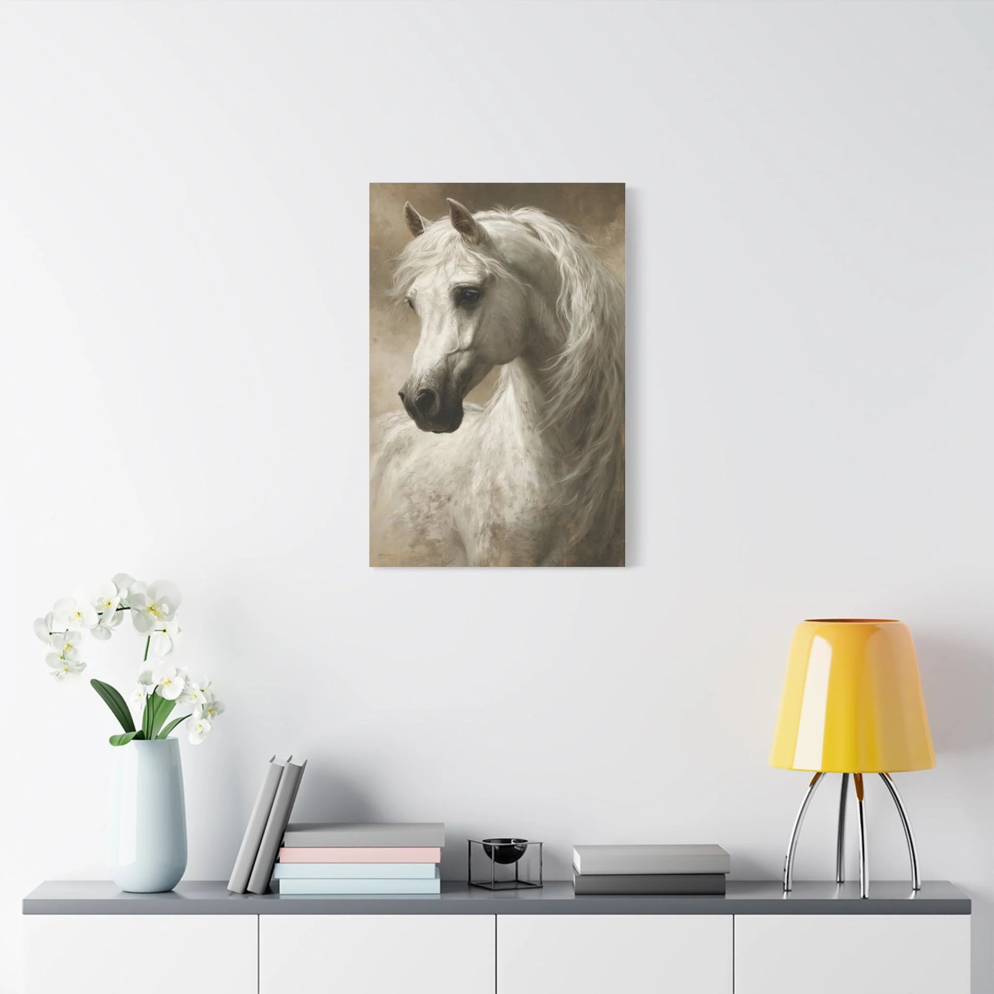 Détail de la crinière ondulée du cheval arabe
